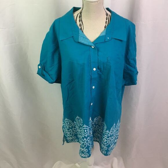 East 5th Button Down Short Sleeve Shirt Luella Border PXL - Picture 14 of 15
